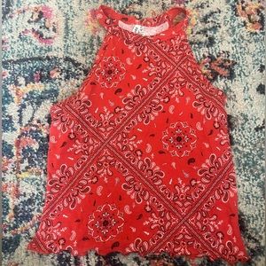 Mudd red paisley halter tank- Y2K